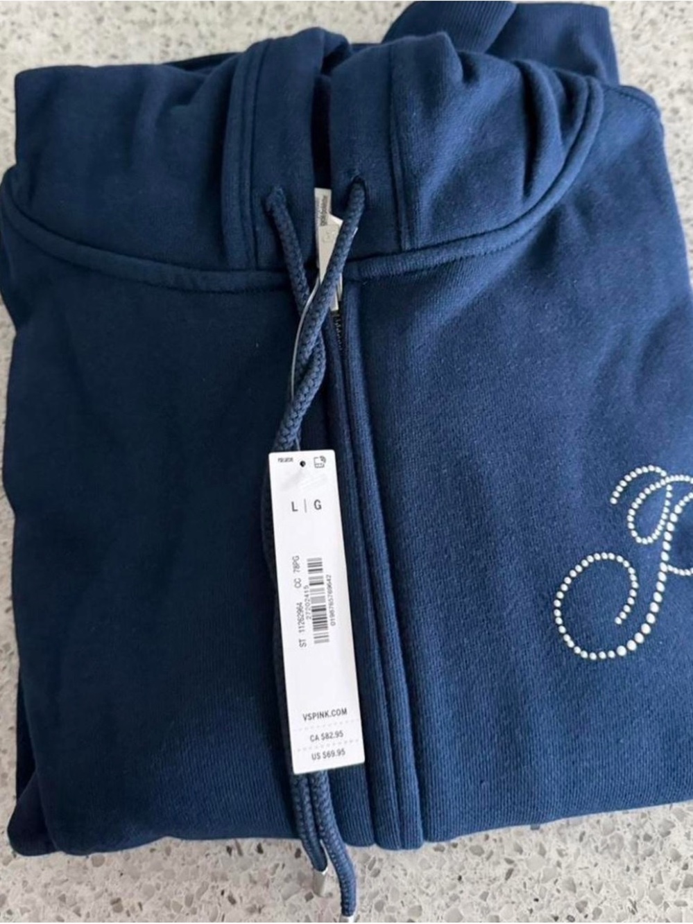 Victoria’s Secret PINK navy blue zip up hoodie